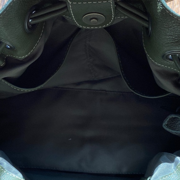 Nordstrom Olive Green Genuine Pebble Leather Double Handle Satchel/TasselsNWOT - Picture 8 of 8